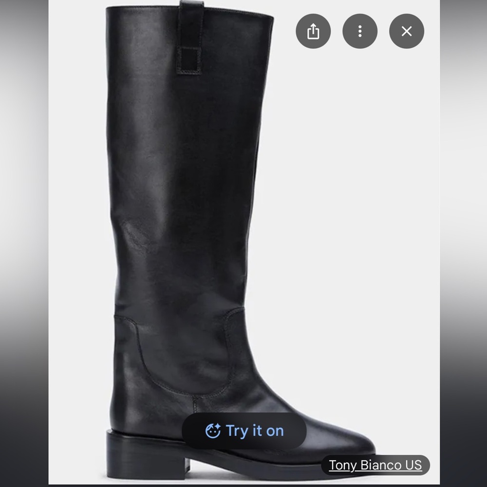 Tony Bianco Tessa Black Leather Knee-High Boots